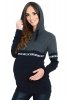 MijaCulture Casual 3 in1 Maternity and Nursing Pullover Sweatshirt 4111/M72 Grey / Black 2